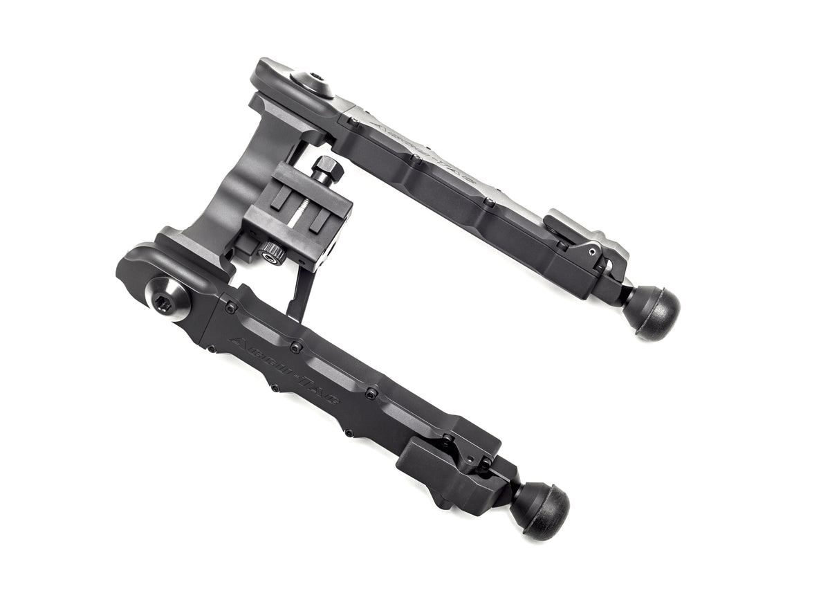 Accu-Tac HD-50 bipod, Picatinny-compatible version in black, manufacturer photograph.